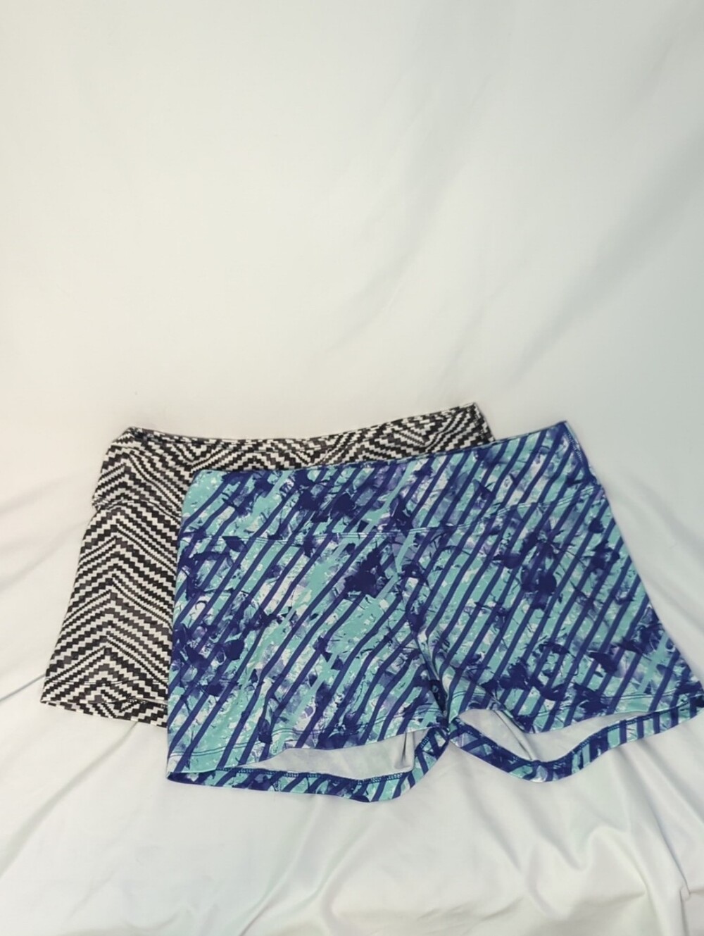 Marika Tek Blue & Black/White Printed Women's Athletic Shorts